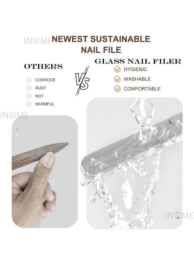 INSIME Nano Crystal Glass nail filer and buffer | Glass nail file with nail shaper for women girls | Washable Reusable Crystal Nail filler & Glass Nail Shiner polisher for professional manicure pedicure - Image 4