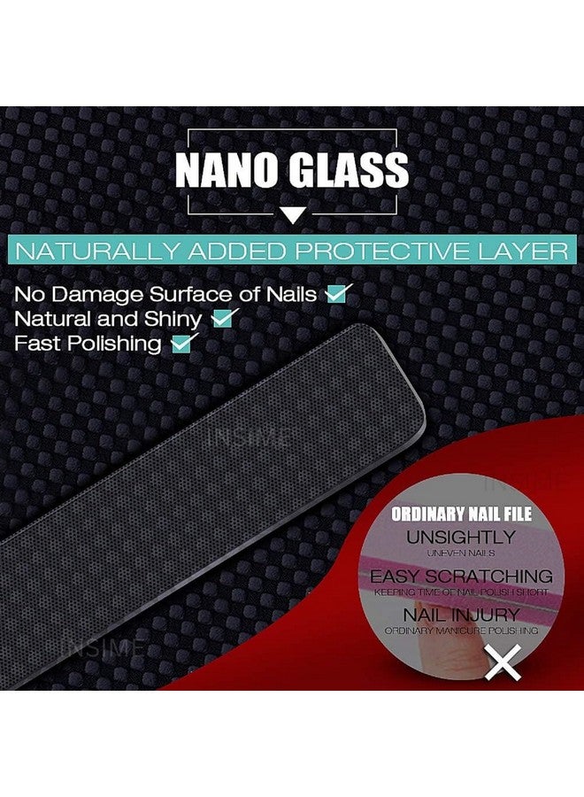 INSIME Nano Crystal Glass nail filer and buffer | Glass nail file with nail shaper for women girls | Washable Reusable Crystal Nail filler & Glass Nail Shiner polisher for professional manicure pedicure - Image 2