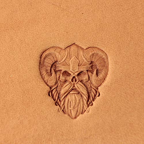 DandS ltd Leather Stamp Tool Viking Skull Professional Steel Craft Tool for Leatherworking Embossing Carving Stamping Leather Projects Belts Wallets DIY Projects Compatible with Mallet 267