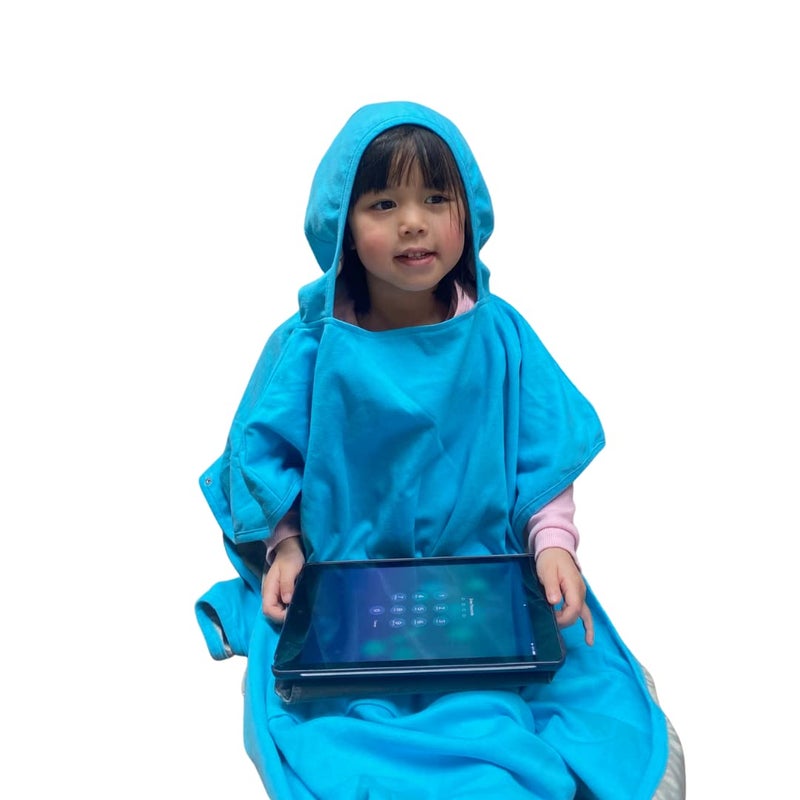 Radia Smart Radia Smart EMF Protection Children Hooded Poncho Radiation Blanket Wearable Faraday Blanket RF Shielding WiFi Blocker Protection Clothing Blue 