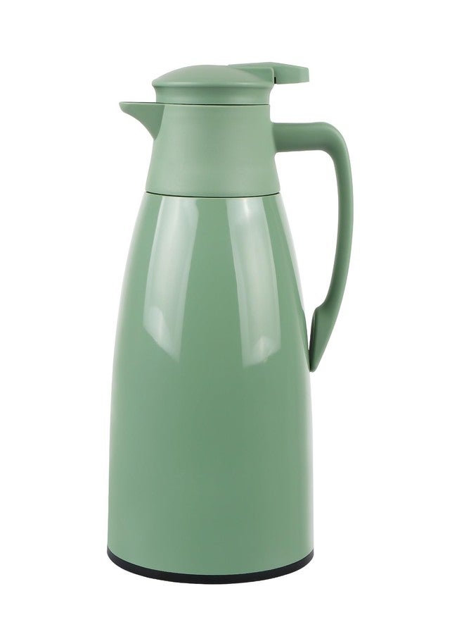 CABAX 34-Oz Thermal Carafe Coffee Bottle,1L Capacity Vacuum Insulated Portable Hot Cold Pot Thermal Carafe for Travel Camping, Green - Image 1