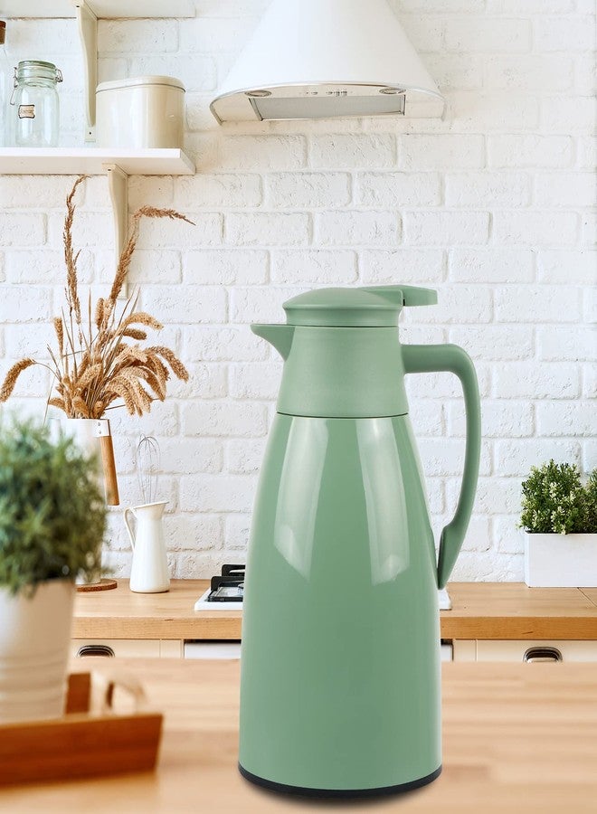 CABAX 34-Oz Thermal Carafe Coffee Bottle,1L Capacity Vacuum Insulated Portable Hot Cold Pot Thermal Carafe for Travel Camping, Green - Image 4