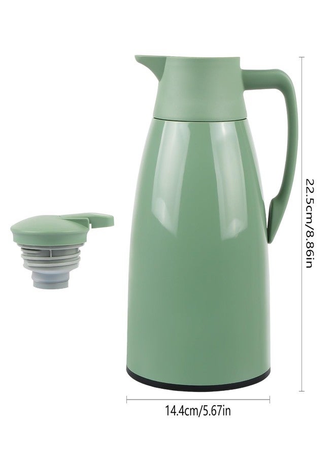 CABAX 34-Oz Thermal Carafe Coffee Bottle,1L Capacity Vacuum Insulated Portable Hot Cold Pot Thermal Carafe for Travel Camping, Green - Image 2