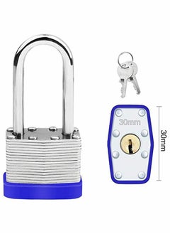 Excefore Long Shackle Pad Lock, 2 Pack Steel Pad Lock Padlock with Keys Heavy Duty Laminated Steel Key Pad Lock Secure Safety Tool for Home Garden Garage Fence Shed Indoor Outdoor  - Image 2