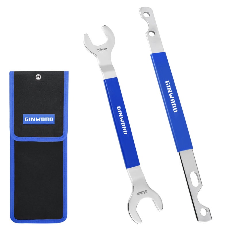 GINWORD 2Pcs Fan Clutch Wrench Set 32mm 36mm WrenchesWater Pump Pulley Holder for FordBMWGMChevroletBlue - Image 2