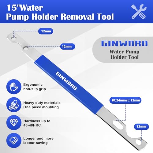 GINWORD 2Pcs Fan Clutch Wrench Set 32mm 36mm WrenchesWater Pump Pulley Holder for FordBMWGMChevroletBlue - Image 5