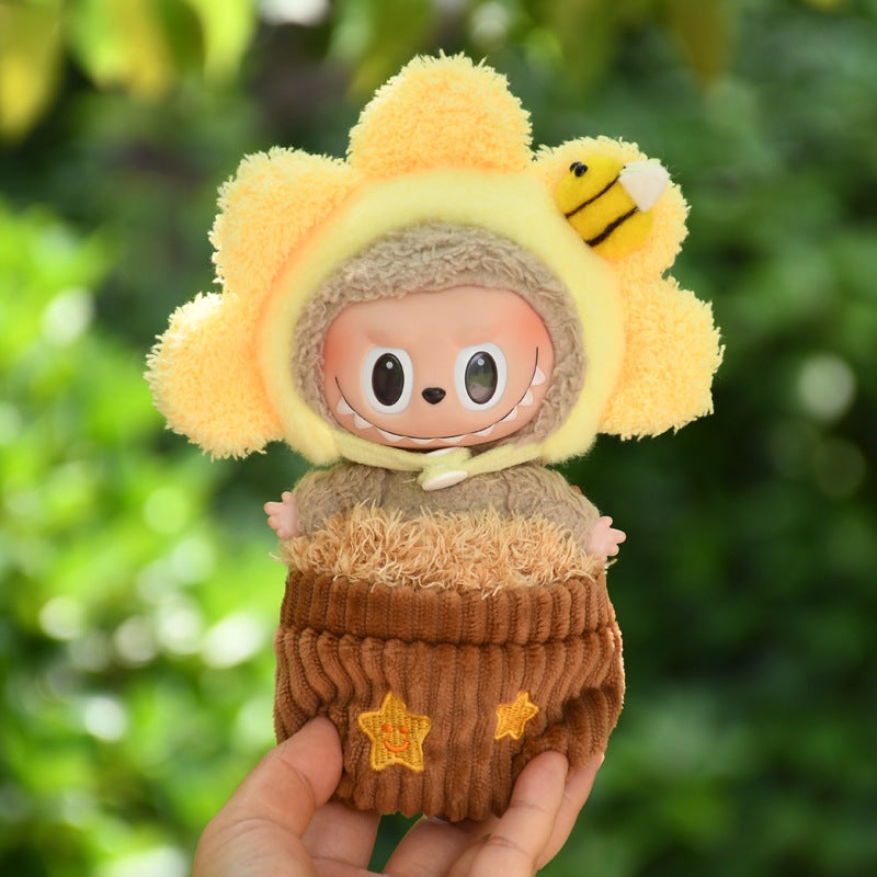 17cm LaBuBu Doll Clothes Keyring Yellow sunflower suit (baby clothes only, excluding dolls)