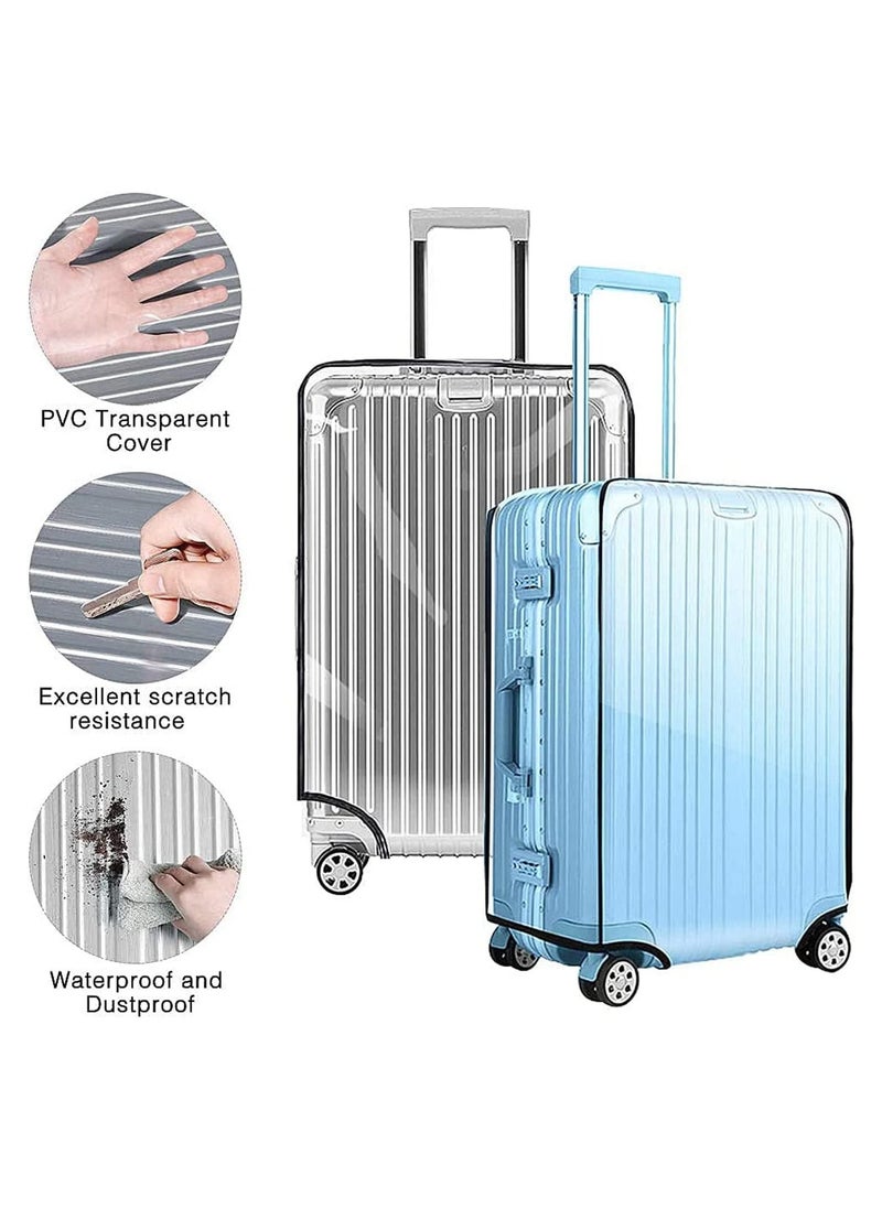 GGEROU - Clear PVC Suitcase Cover Protectors,Washable Baggage Covers - Anti-scratch,Waterproof,Fits Most 20 Inch to 30 Inch - Image 1