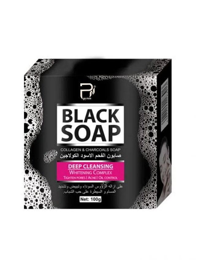 PYRON Byron Black Charcoal & Collagen Soap - 100 gm 