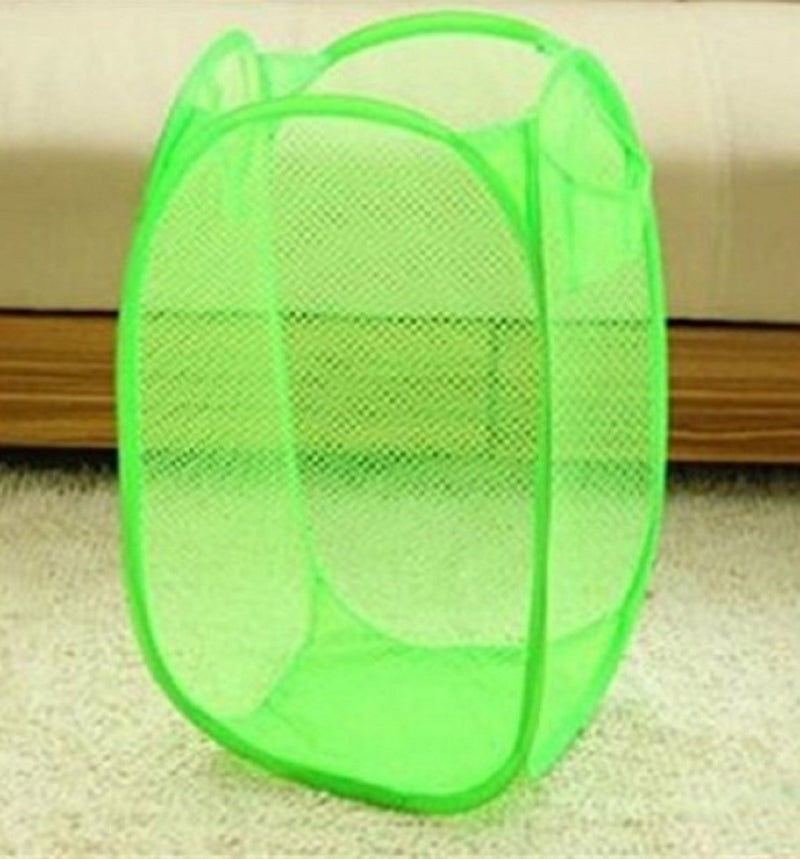 Kuber Industries 2 Piece Mesh Laundry Organiser Green Laundry005 - Image 3