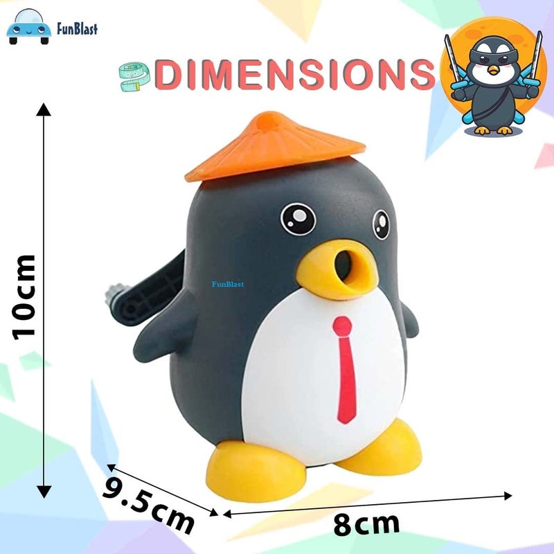 FunBlast FunBlast Sharpener for Kids - Penguin Shaped Pencil Sharpener, Table Sharpener Machine, Manual Sharpener for School, Office, Stationery Gift for Kids (Multicolor) - Image 2