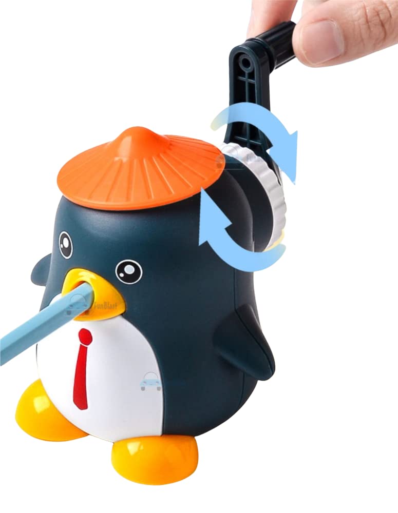 FunBlast FunBlast Sharpener for Kids - Penguin Shaped Pencil Sharpener, Table Sharpener Machine, Manual Sharpener for School, Office, Stationery Gift for Kids (Multicolor) - Image 1