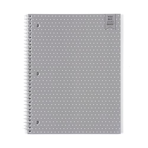 Yoobi College Ruled Spiral Notebook Set – 6-Pack of 1 Subject Notebooks, Pink, Gray & Marble Designs for Kids & Tweens – 150 Perforated 3-Hole Punched Sheets Each – 10.5” x 8” - Image 3