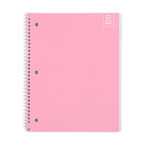 Yoobi College Ruled Spiral Notebook Set – 6-Pack of 1 Subject Notebooks, Pink, Gray & Marble Designs for Kids & Tweens – 150 Perforated 3-Hole Punched Sheets Each – 10.5” x 8” - Image 4