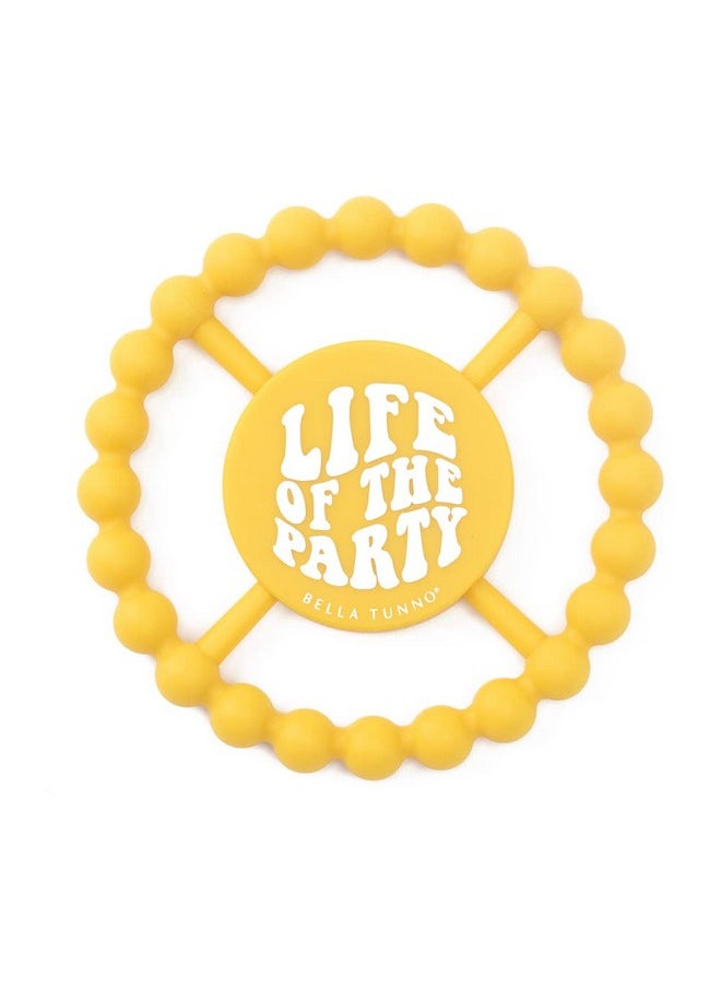 Bella Tunno - Happy Teether - Soft & Easy Grip Baby Teether Toy, Silicone Teether Ring To Help Soothe Gums, Non-Toxic And Bpa Free, Life Of The Party - Image 1