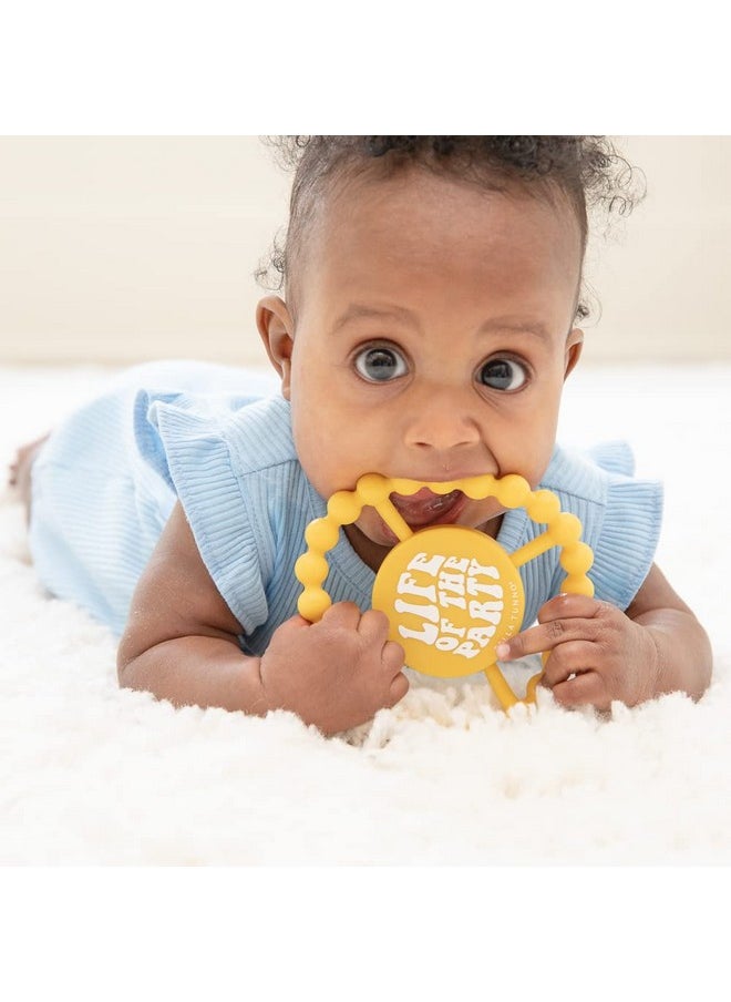 Bella Tunno - Happy Teether - Soft & Easy Grip Baby Teether Toy, Silicone Teether Ring To Help Soothe Gums, Non-Toxic And Bpa Free, Life Of The Party - Image 1