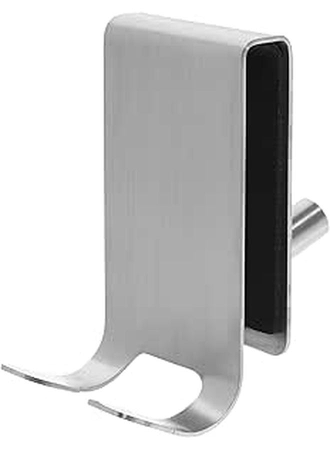 304 Stainless Steel Shower Door Towel Hooks Double No Drill Bathroom Hanging Rack - Image 1