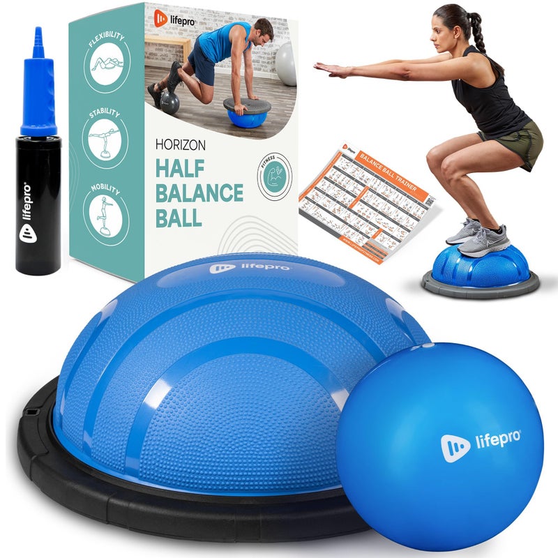 Lifepro Half Balance Ball Trainer - Stability Ball for Exercise, Full-Body Workouts, Home Gym, and Physical Therapy - Horizon Balance Ball Half Non-Slip Equipment for Balance Training - Image 1