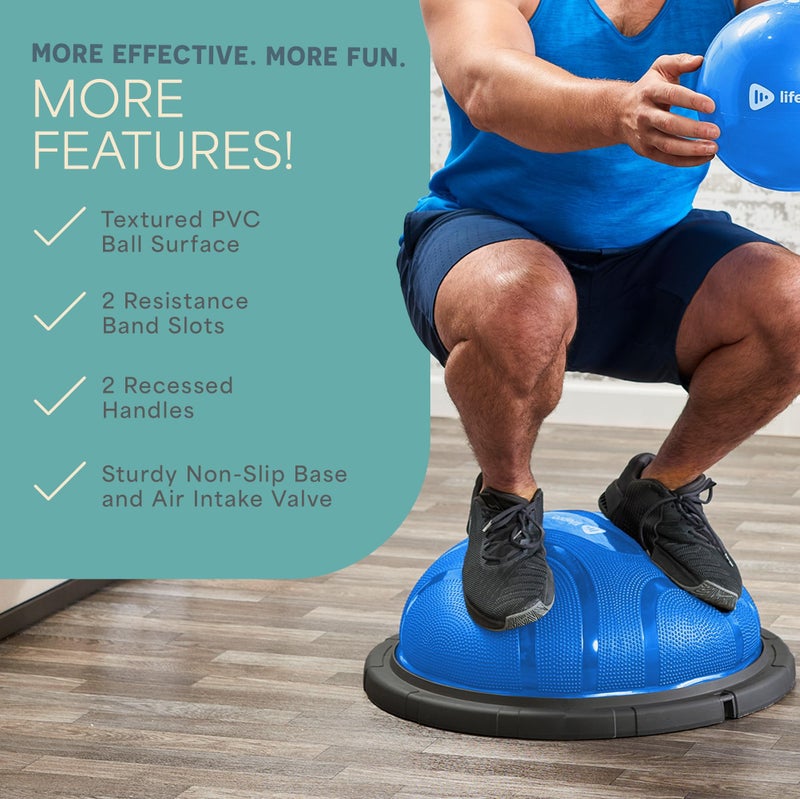 Lifepro Half Balance Ball Trainer - Stability Ball for Exercise, Full-Body Workouts, Home Gym, and Physical Therapy - Horizon Balance Ball Half Non-Slip Equipment for Balance Training - Image 4