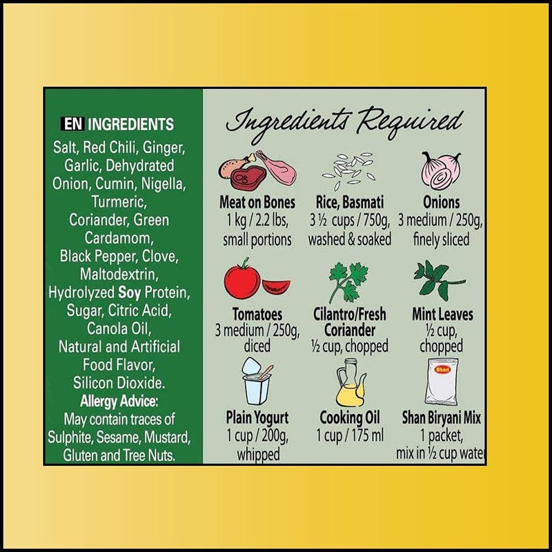 Shan Biryani Recipe & Masala Mix 50g - Image 3