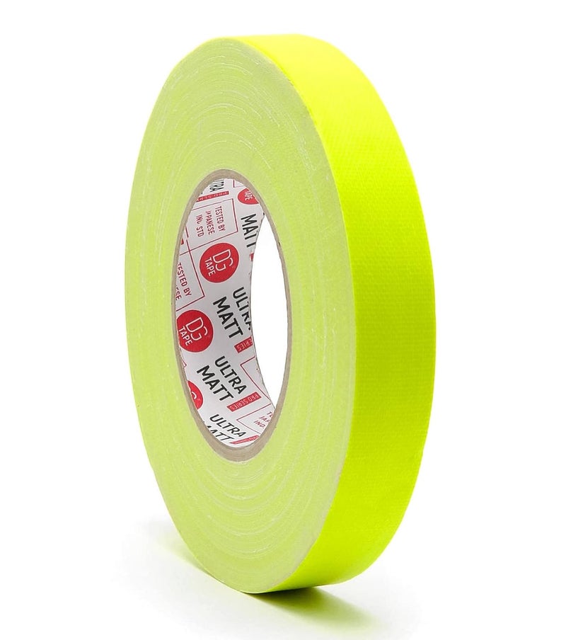 DGTAPE 1 inch x 55 ya Yellow Fluorescent Gaffer Tape. UV + YellowNEON (UMF25/50/Y 1in x 55yard) - Image 1