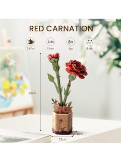 Robotime Rowood DIY Wooden Flower red carnation 3D Wooden Puzzle TW052 Decorative DIY Crafts/Birthday Gifts/Home Decor For Girls&Boys Teens&Adults  - Image 3