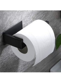 Captaintech Adhesive Toilet Paper Holder - No Drilling Black Toilet Roll Holder for Bathroom, SUS 304 Stainless Steel  - Image 1