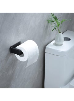 Captaintech Adhesive Toilet Paper Holder - No Drilling Black Toilet Roll Holder for Bathroom, SUS 304 Stainless Steel  - Image 3