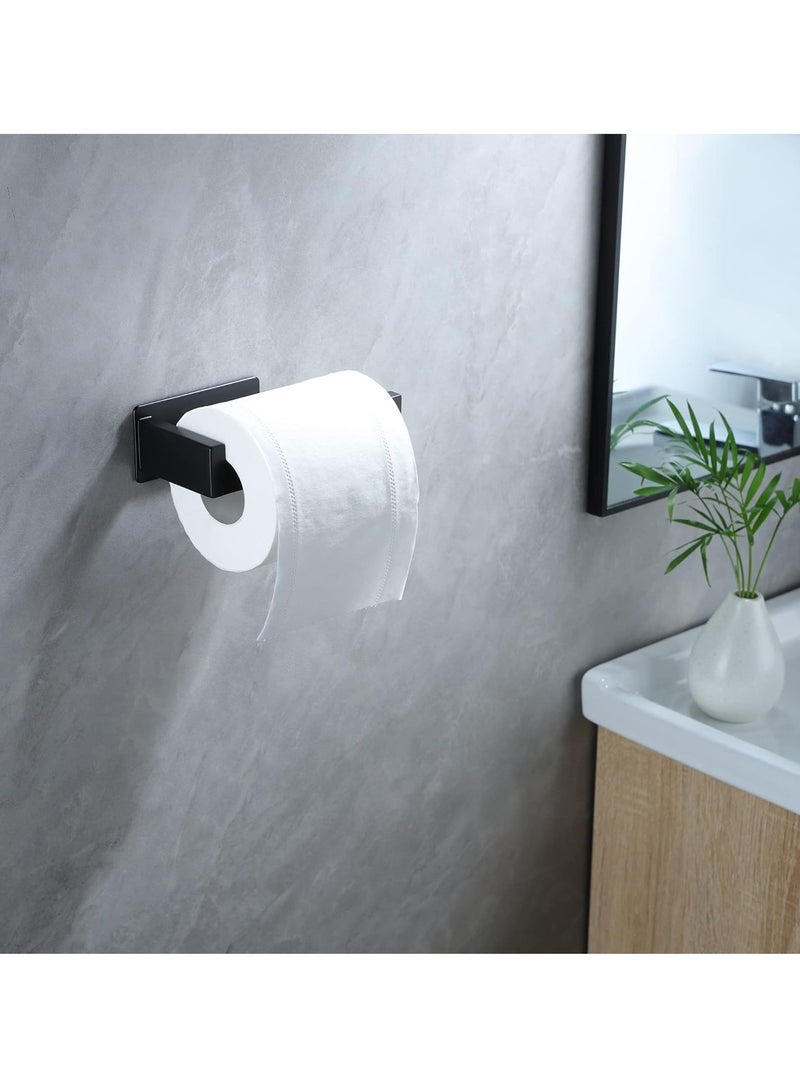 Captaintech Adhesive Toilet Paper Holder - No Drilling Black Toilet Roll Holder for Bathroom, SUS 304 Stainless Steel - Image 4
