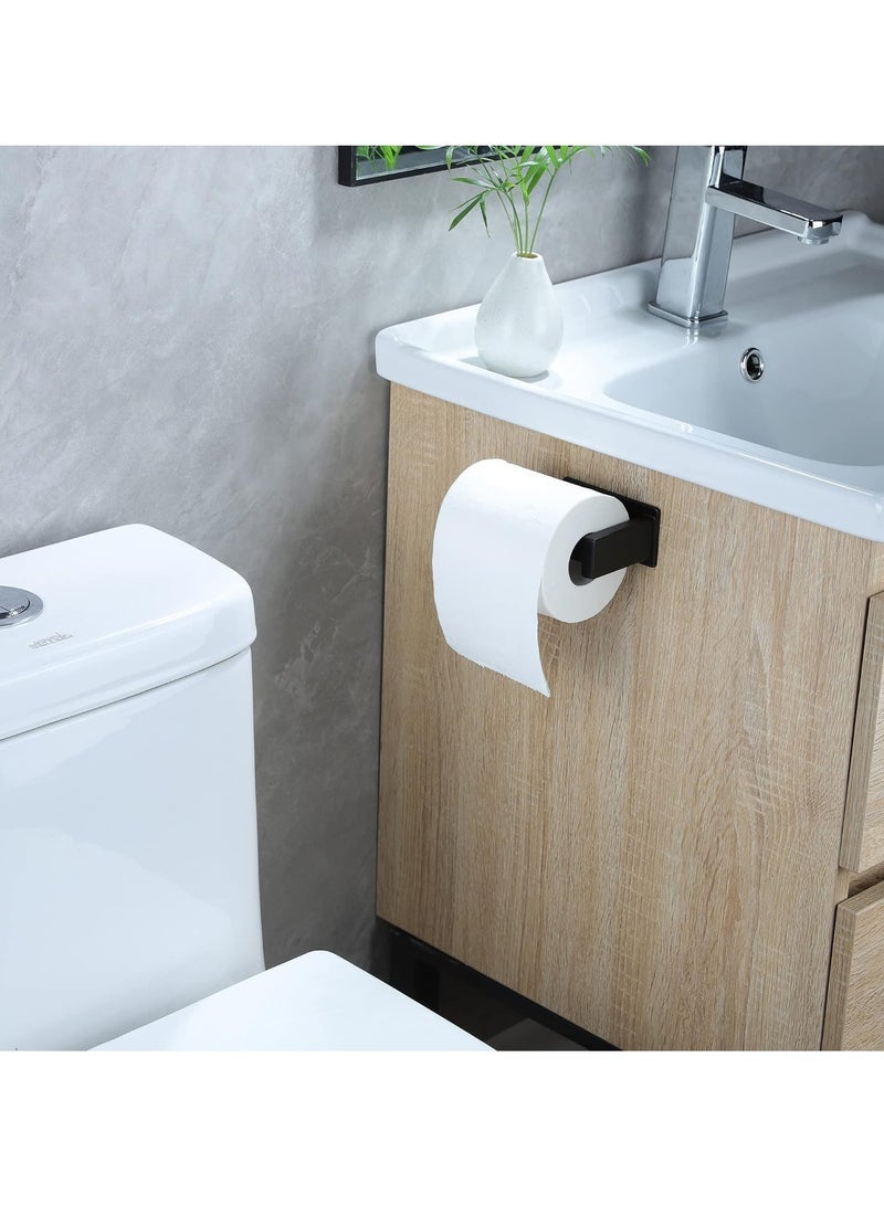 Captaintech Adhesive Toilet Paper Holder - No Drilling Black Toilet Roll Holder for Bathroom, SUS 304 Stainless Steel - Image 5