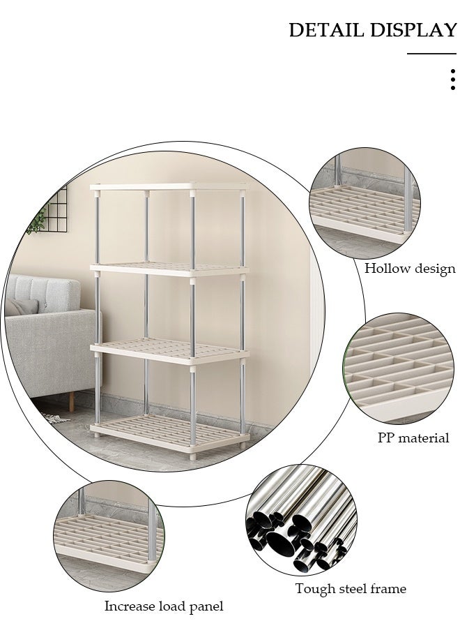 DUNISO رفوف تخزين بسيطة للمطبخ مكونة من 4 طبقات، وحدة رفوف متعددة الأغراض، رف تخزين على سطح الحمام، رف تخزين للمطبخ والحمام والجراج والبدروم وغرفة الغسيل - Image 5