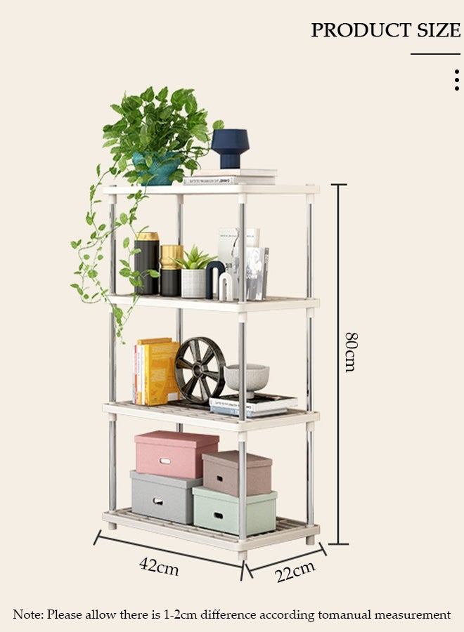 DUNISO رفوف تخزين بسيطة للمطبخ مكونة من 4 طبقات، وحدة رفوف متعددة الأغراض، رف تخزين على سطح الحمام، رف تخزين للمطبخ والحمام والجراج والبدروم وغرفة الغسيل - Image 2