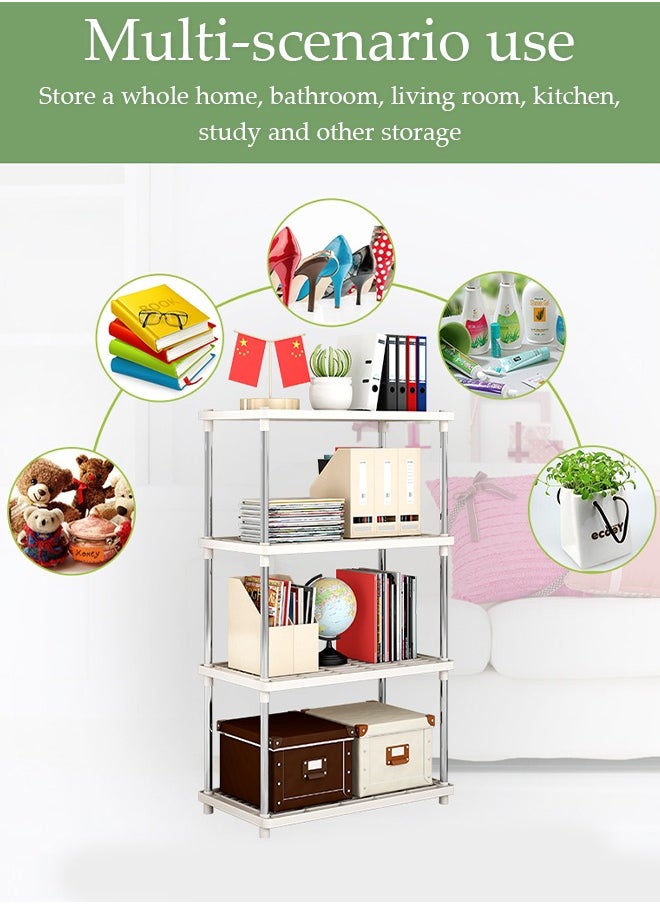DUNISO 4 Tier Simple Kitchen Storage Shelving, Multipurpose Shelving Unit Bathroom Countertop Storage Shelf, Storage Rack for Kitchen, Bathroom, Garage, Basement, and Laundry  - Image 2