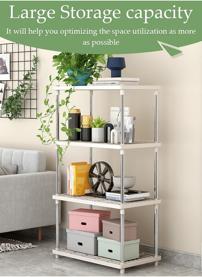 DUNISO 4 Tier Simple Kitchen Storage Shelving, Multipurpose Shelving Unit Bathroom Countertop Storage Shelf, Storage Rack for Kitchen, Bathroom, Garage, Basement, and Laundry  - Image 5