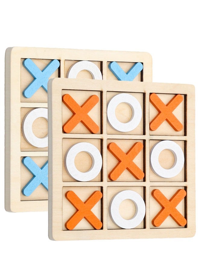 general Wooden Tic Tac Toe Game, XO Wooden Board Game, Two-Person Matching Board Game Set, Family Children's Educational Games - Image 1