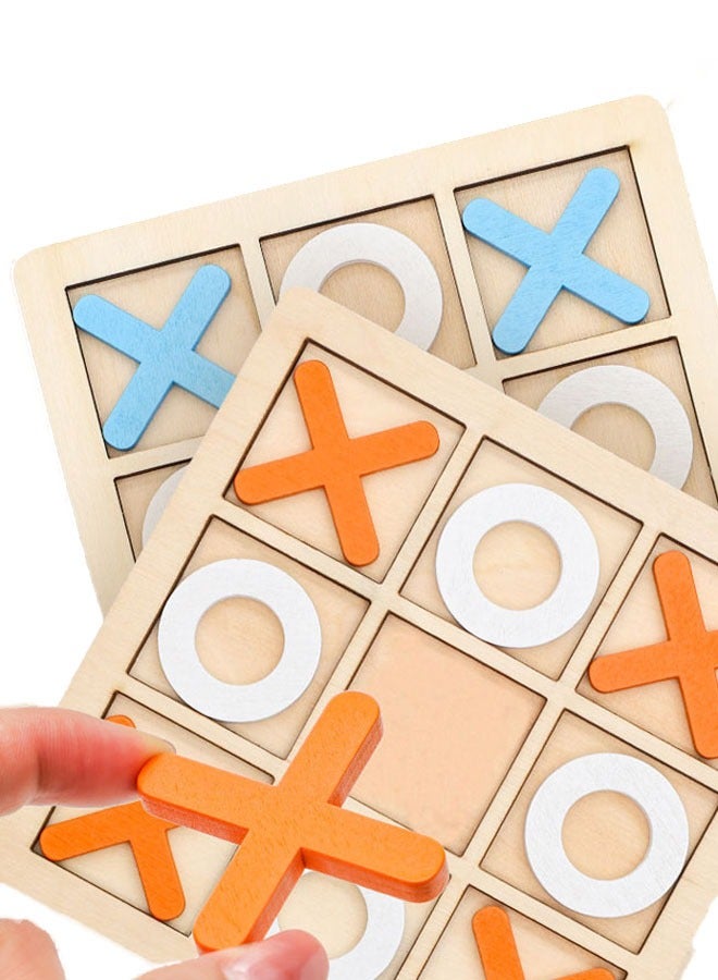 general Wooden Tic Tac Toe Game, XO Wooden Board Game, Two-Person Matching Board Game Set, Family Children's Educational Games - Image 3