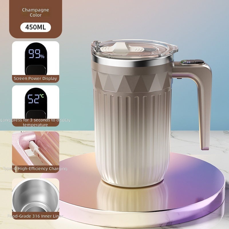 Cross-Border New Fully Automatic Mixing Cup - Smart Temperature Display Electric Magnetic Coffee Mug with Gradient Color, Portable for Home Use - Image 1