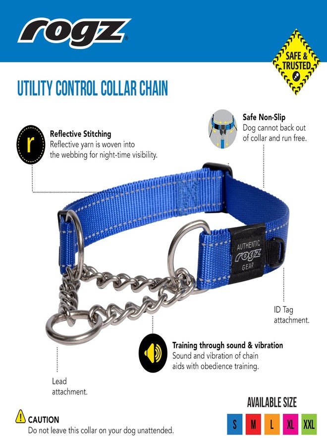 Rogz Utility Large 3/4-Inch Reflective Fanbelt Obedience Half-Check Dog Collar, Red - Image 3