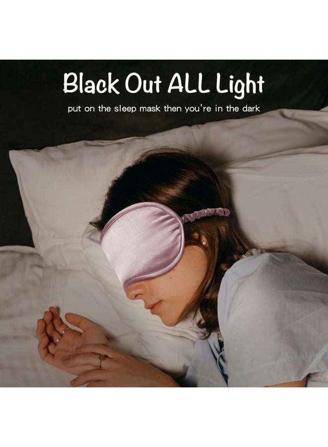 LULUSILK Mulberry Silk Sleep Eye Mask & Blindfold with Elastic Strap/Headband, Soft Eye Cover Eyeshade for Night Sleeping, Travel, Nap(Pink) - Image 3