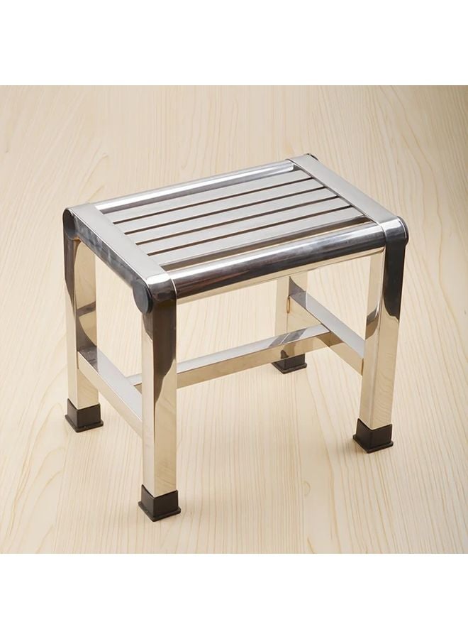 Heavy Duty Stainless Steel Bathroom Stool Non Slip Base Waterproof Silvery - Image 2