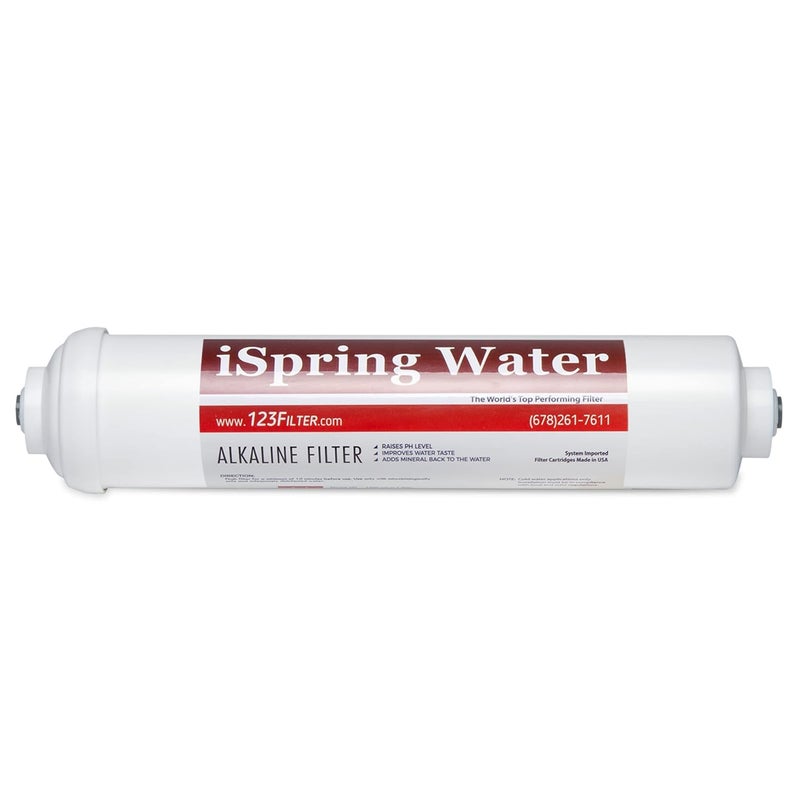 iSpring FA15US Premium 10inch Universal Inline Alkaline Replacement Water Filter Cartridge with Calcite for Reverse Osmosis RO System pH Made in USA - Image 1