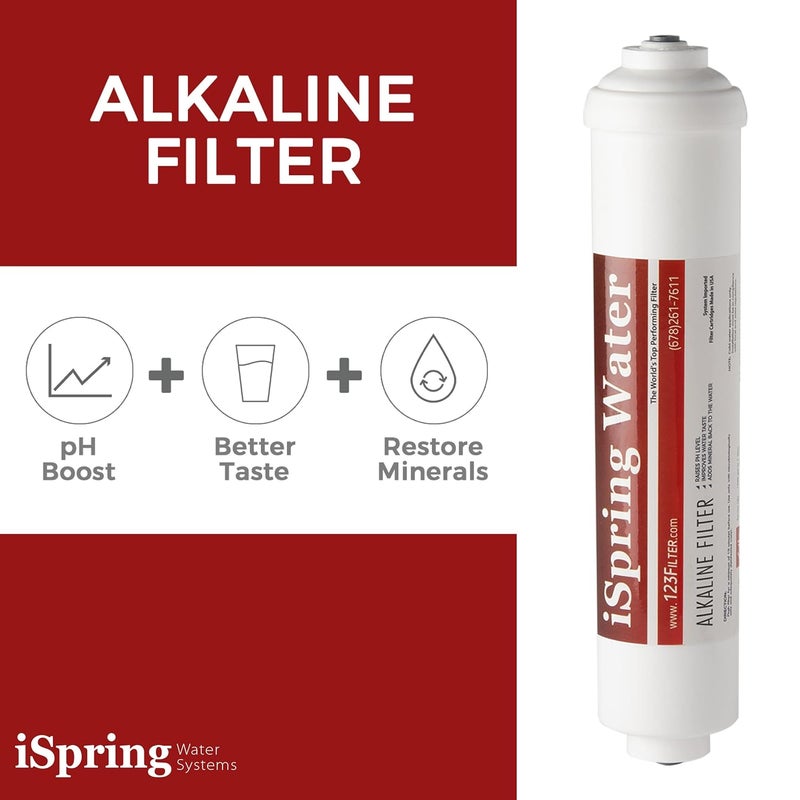 iSpring FA15US Premium 10inch Universal Inline Alkaline Replacement Water Filter Cartridge with Calcite for Reverse Osmosis RO System pH Made in USA - Image 3