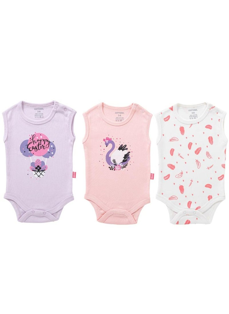 COTTONIL Pack of 3 Cotton Wide Cut Bodysuit for Baby  - Image 1