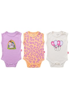 COTTONIL Pack of 3 Cotton Wide Cut Bodysuit for Baby  - Image 2