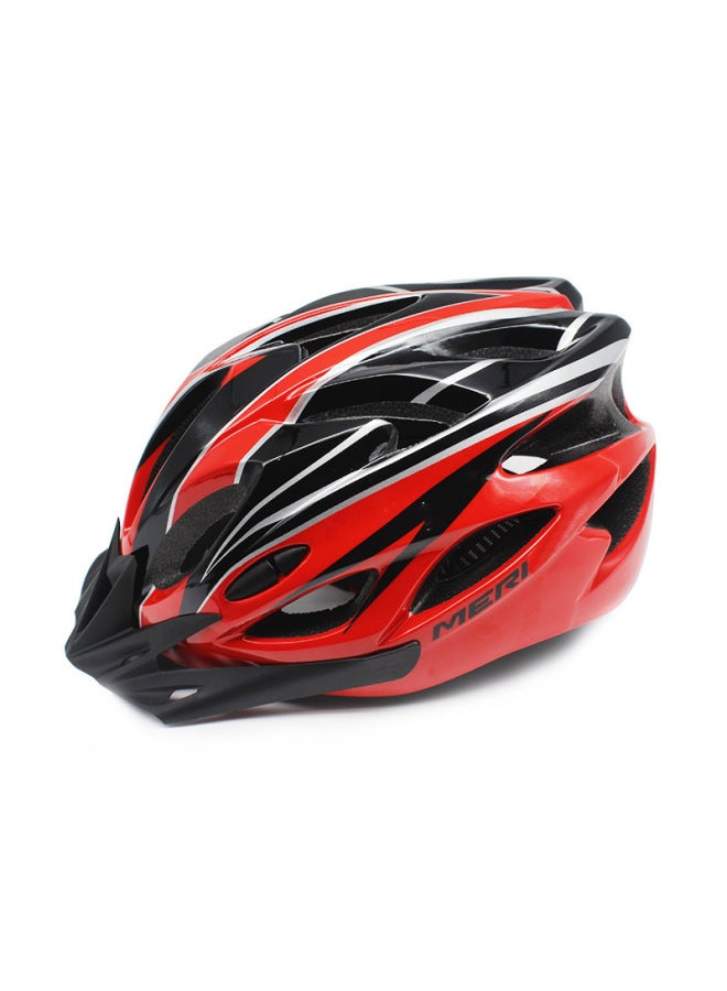 Bicycle Helmet for Men, Women, and Youth - Integrated Mountain and Road Bike Helmet - Black and Red