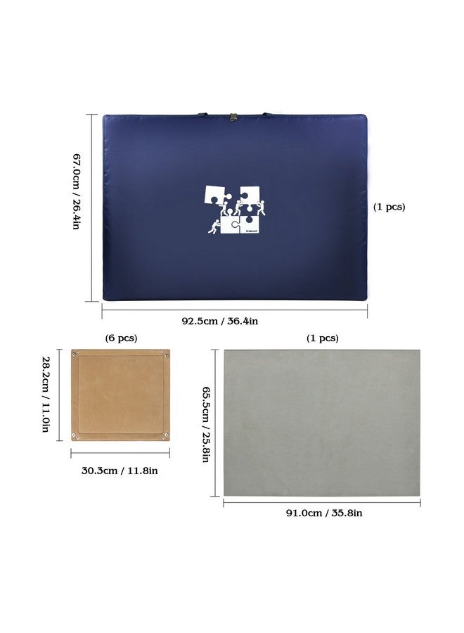 Lavievert لافييفرت 1500 قطعة لغز لوحة مع غطاء مبطن، حقيبة محمولة مع 6 صناديق فرز ولوحة قابلة للفصل، حافظة لغز موفرة للمساحة مع سطح غير قابل للانزلاق للبالغين والأطفال - Image 3