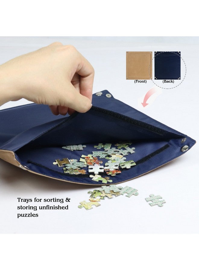 Lavievert لافييفرت 1500 قطعة لغز لوحة مع غطاء مبطن، حقيبة محمولة مع 6 صناديق فرز ولوحة قابلة للفصل، حافظة لغز موفرة للمساحة مع سطح غير قابل للانزلاق للبالغين والأطفال - Image 5
