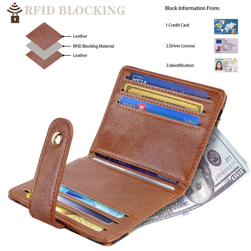 Simikol Small Wallets for Women Slim Minimalist for Bifold Credit Card Holder for Pocket or Purse, Leopard - Image 3