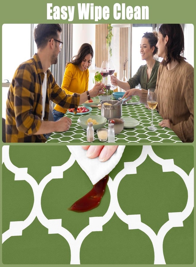 smiry غطاء طاولة نزهة مستطيل من سميري، مفارش طاولة تخييم مرنة مقاومة للماء تناسب الطاولات بطول 6 أقدام، واقي طاولة من الفينيل قابل للمسح ومبطن بالفانيلا للاستخدام الداخلي والخارجي (أخضر، 30 × 72 بوصة) - Image 4