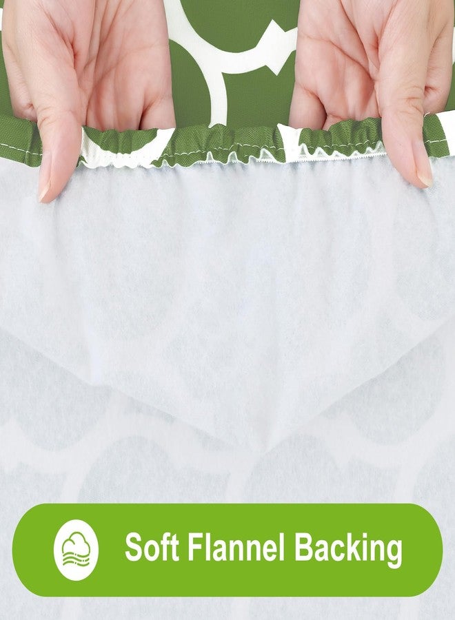 smiry غطاء طاولة نزهة مستطيل من سميري، مفارش طاولة تخييم مرنة مقاومة للماء تناسب الطاولات بطول 6 أقدام، واقي طاولة من الفينيل قابل للمسح ومبطن بالفانيلا للاستخدام الداخلي والخارجي (أخضر، 30 × 72 بوصة) - Image 5